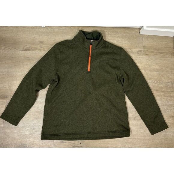 GH Bass Co Green Orange Quarter Zip Pullover Sweater Mens Size XL - Picture 1 of 6
